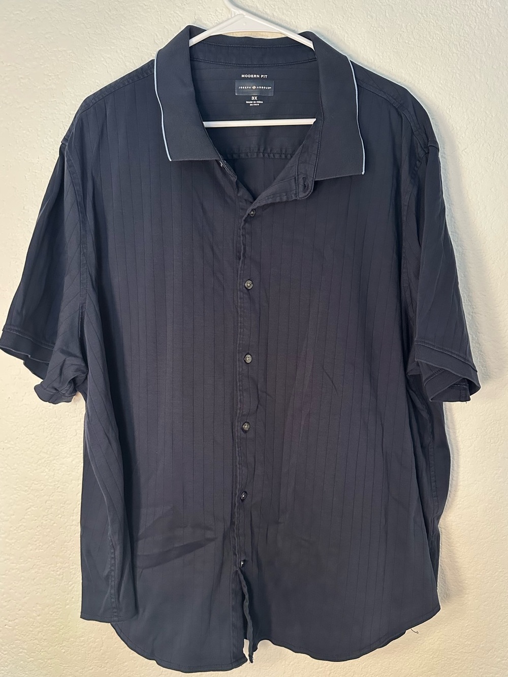 Joseph Abboud Men’s Navy Short Sleeve Button Down Shirt 3X Modern Fit